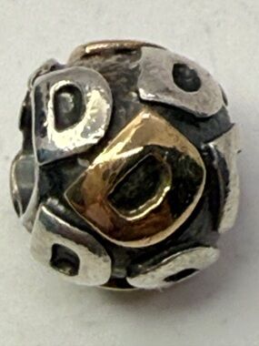 Pandora Letter D Charm 799298D 925 ALE 14K Gold Two Tone Initial